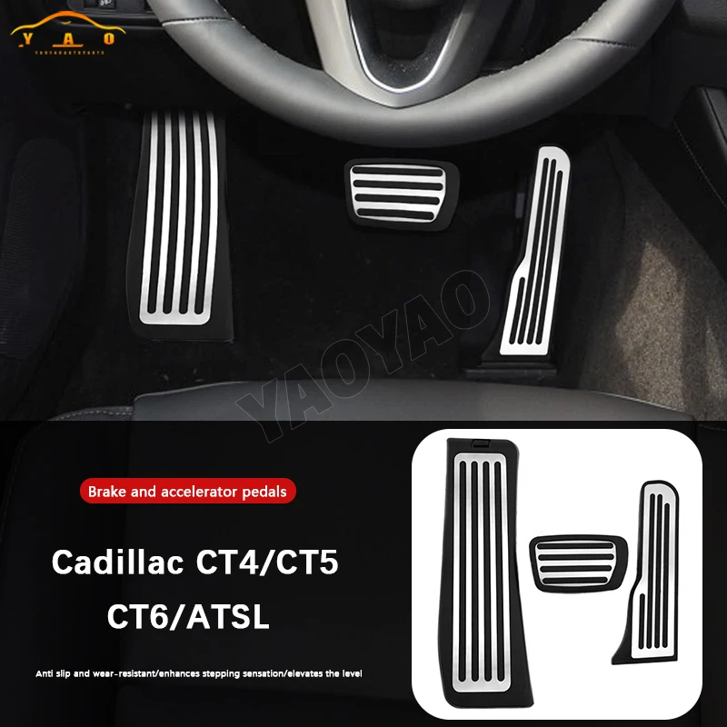 

Car Pedals Gas Brake Rest Pedal Pad Cover For Cadillac CT4 CT5 CT6 ATSL Foot Rest Pedal Pad Accessories
