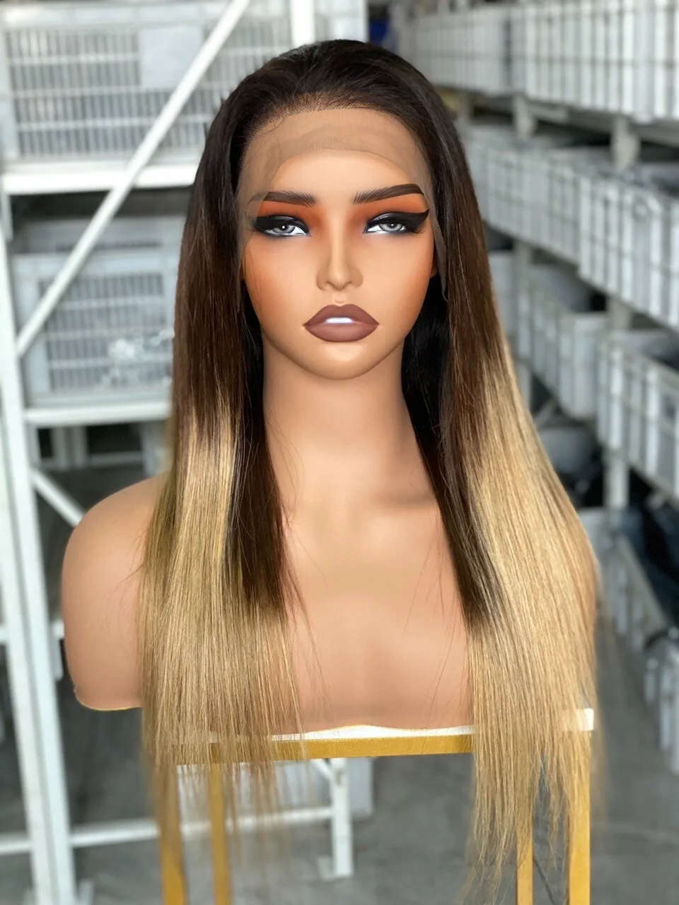 

20inch Pre-Hairline Ombre Brown 13x4 Brown Lace Front Wig Brazilian