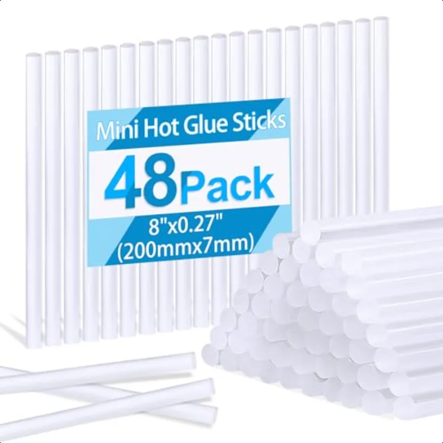 

48 Pack Mini Hot Glue Sticks 8 Long x 0.27 Diameter Clear Glue Sticks for Glue Gun EVA Clear Glue Gun Sticks Hot Glue Gun Stick