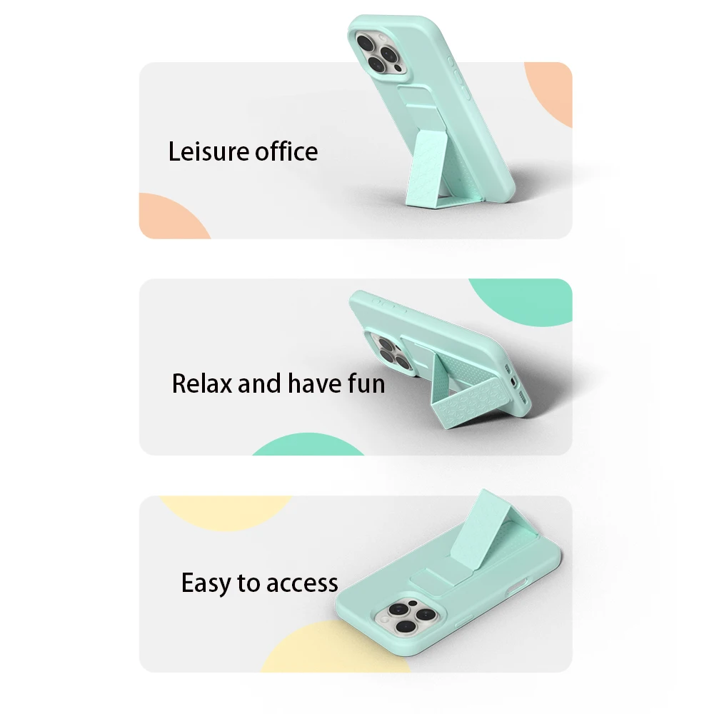 السائل لينة سيليكون غير مرئية للطي حامل حامل جراب هاتف آيفون 17 16 15 14 زائد 13 12 11 برو ماكس الهواء غطاء مقاوم للصدمات