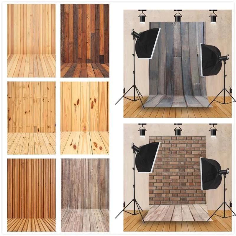 Wood Brick Floor Wooden Board Texture Photography Backdrop Props Newborn Baby Portrait Poster Background Photo Studio Photocall