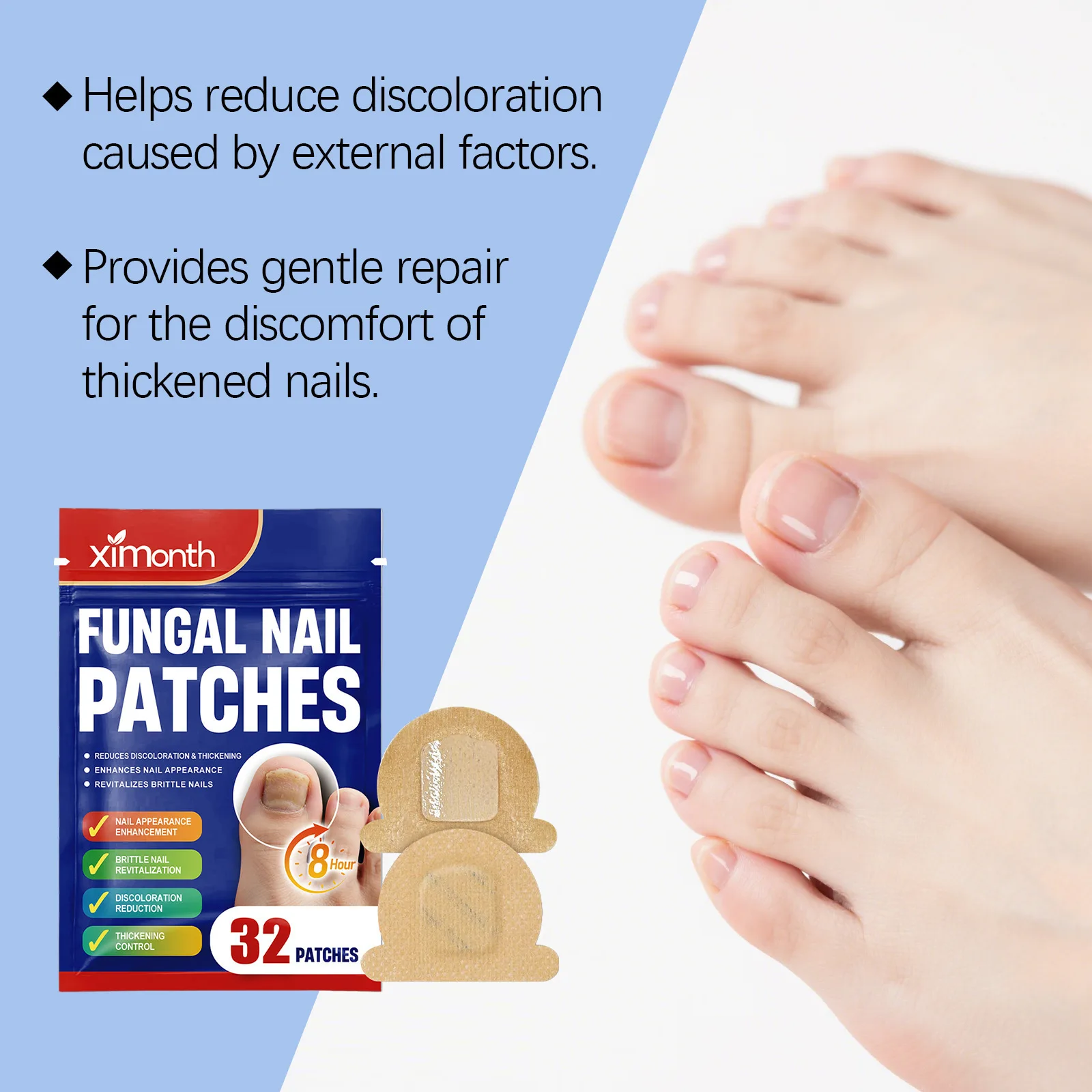 Tea Tree Nail Repair Patch Reduce Toenail Fungus Enhance Nail Bed Wellness Repair Damaged Convenient Safe Daily Nail Care Sticke