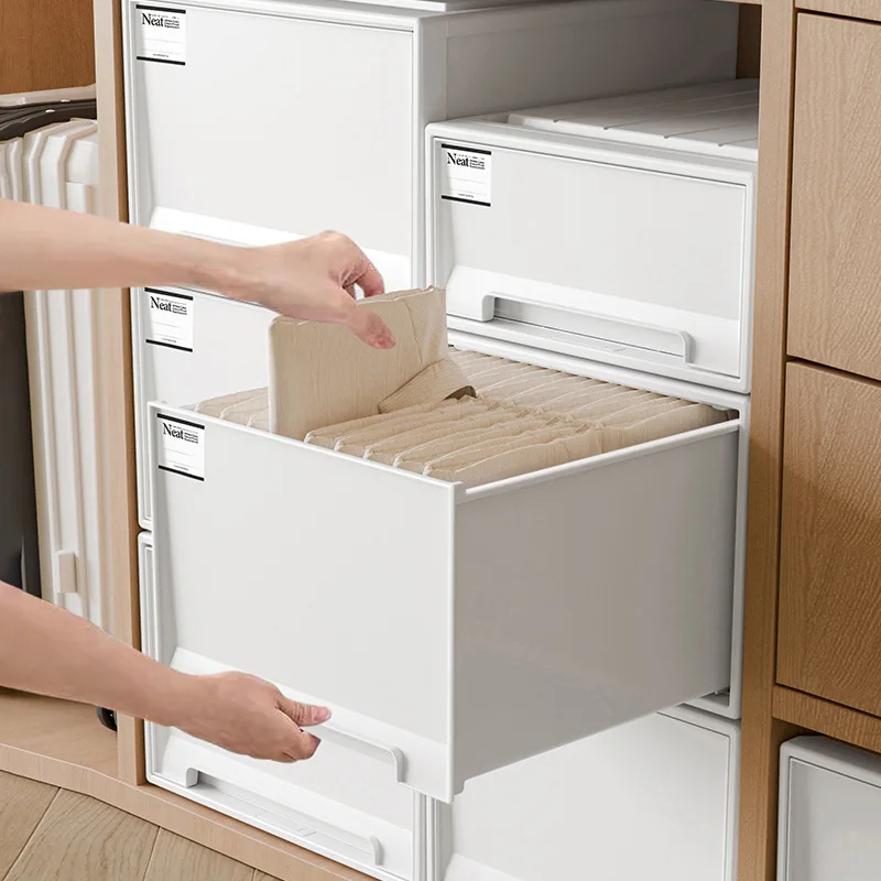 Neatbox Storage Box Stackable Drawer Storage Box Plastic Organizer for Closet Bedroom Home Use