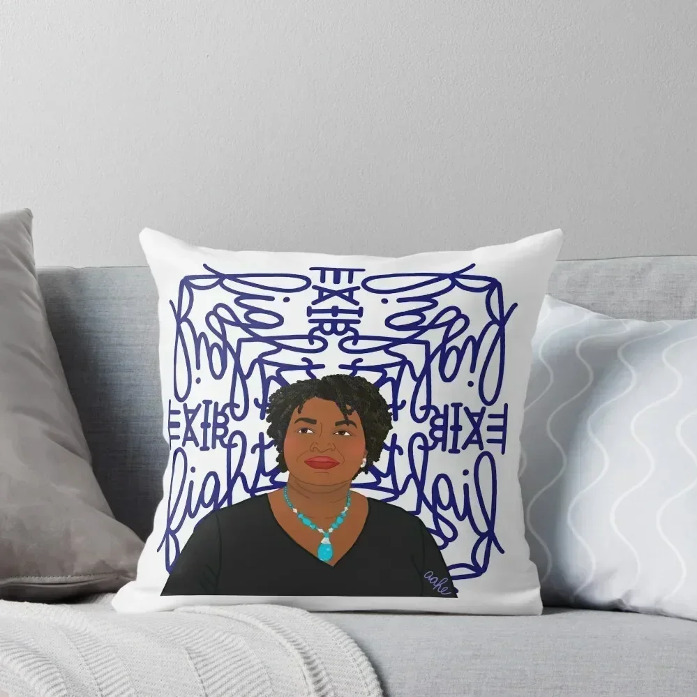 Stacey Abrams Fair Fight Throw Pillow Christmas Covers ornamental pillows for living room pillowcases for sofa cushions pillow