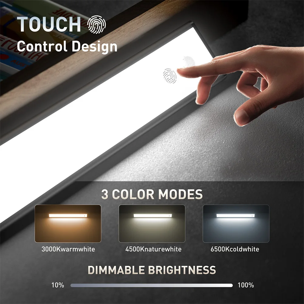 LED Mirror Vanity Lights Battery Powered Wireless Cabinet Lights USB Charging Modern Stair Light for Makeup Vanity