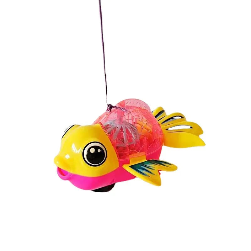 Children's Flashing Electric Rope Pulling Goldfish Piggy Toys Light-up Musical Toys Funny Light-up Toys Kids Educational Toys