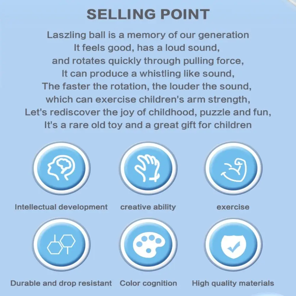 New Novelty Kids Rotating Light-emitting Ball Glowing Hand Eye Coordination Fly Ball Toy Creative 6 Styles Pull Whistle Kid Gift