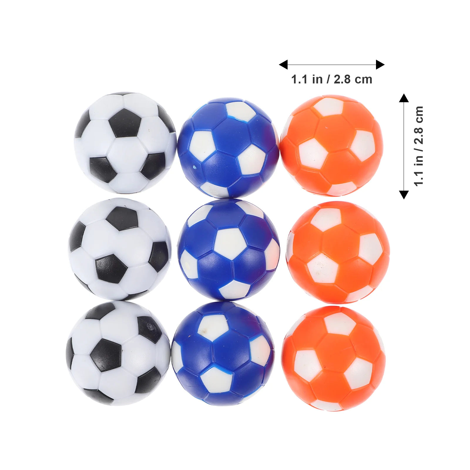 9 Pcs Children's Mini Table Football Machine Accessories 28mm Color Model Foosball Game Footballs Replacement Desk Soccer Kids