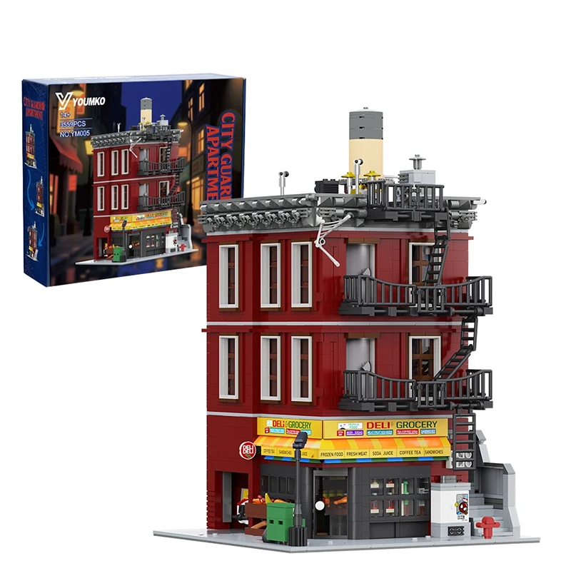 Klemmbausteine Spider Deli Apartment-Bausteine mit 11 Figuren, Filme, klassische Stadt, modulares Montagemodell-Set, kreatives Spielzeug, Geschenke, 3559 Stück