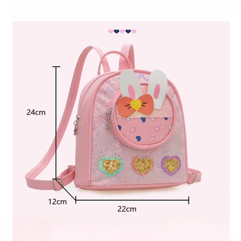 PU Sequin School Backpack for Girls Kids Kawaii Kindergarten Elementary Bookbag Glitter Sparkly Back Pack Festival Gift