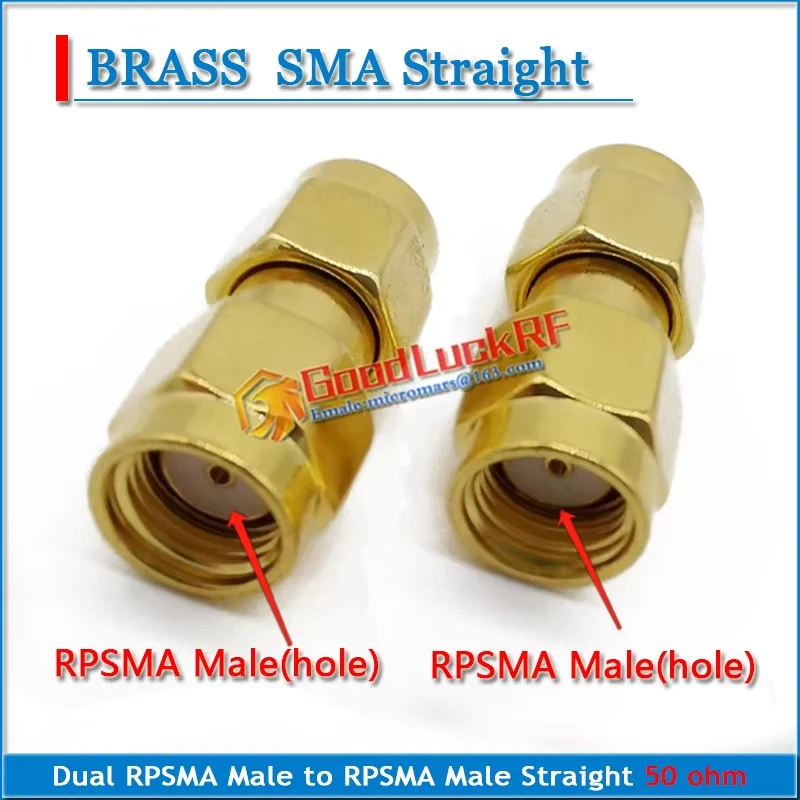 RP-SMA RPSMA RP SMA Male to RPSMA Male Plug Gold Straight Copper DC-6G RF Connector Adapter