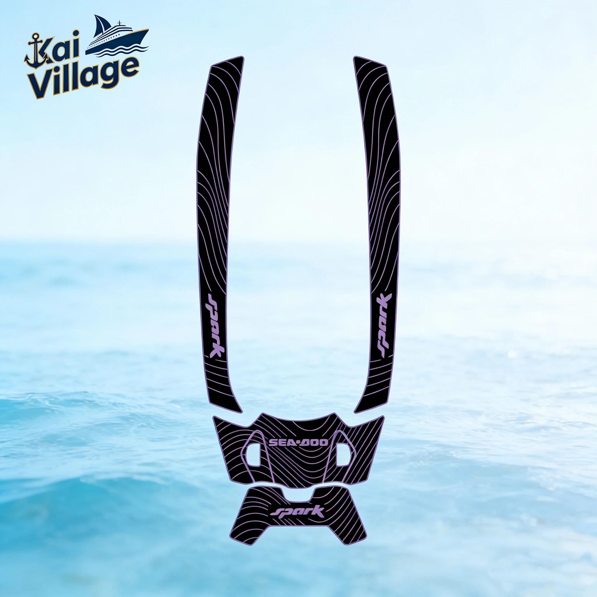 حصيرة أرضية بحرية مخصصة من مادة EVA - وسادة تثبيت من خشب الساج الصناعي غير قابلة للانزلاق لـ Sea-Doo Spark Trixx 1 & 2 UP 2024 #5