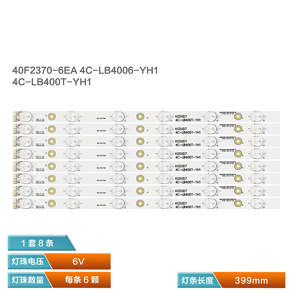 

8Pcs LED Backlight Strips 40F2370-6EA for To shi ba 4C-LB400T-YH1 4C-LB4006-YH1 4C-LB4006-YH3 LED40C720J 40L1550 006-P2K1793B