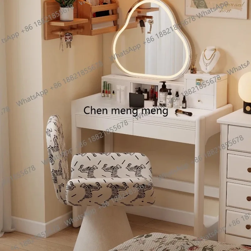

E136 Ladies Wooden Dressing Table Modern Mirror Stool Drawers Dressing Table Living Room Makeup Tocador Maquillaje Rome Furnitur