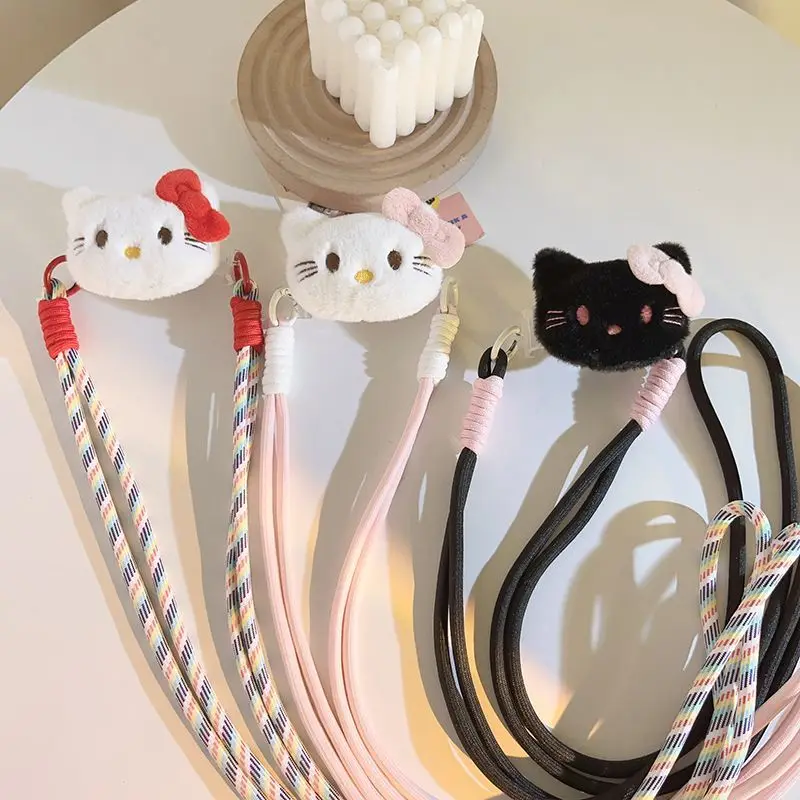 Cartoon Cute Bow Kt Doll Back Clip Mobile Phone Lanyard Diagonal Strap Hanging Chain Mobile Phone Universal