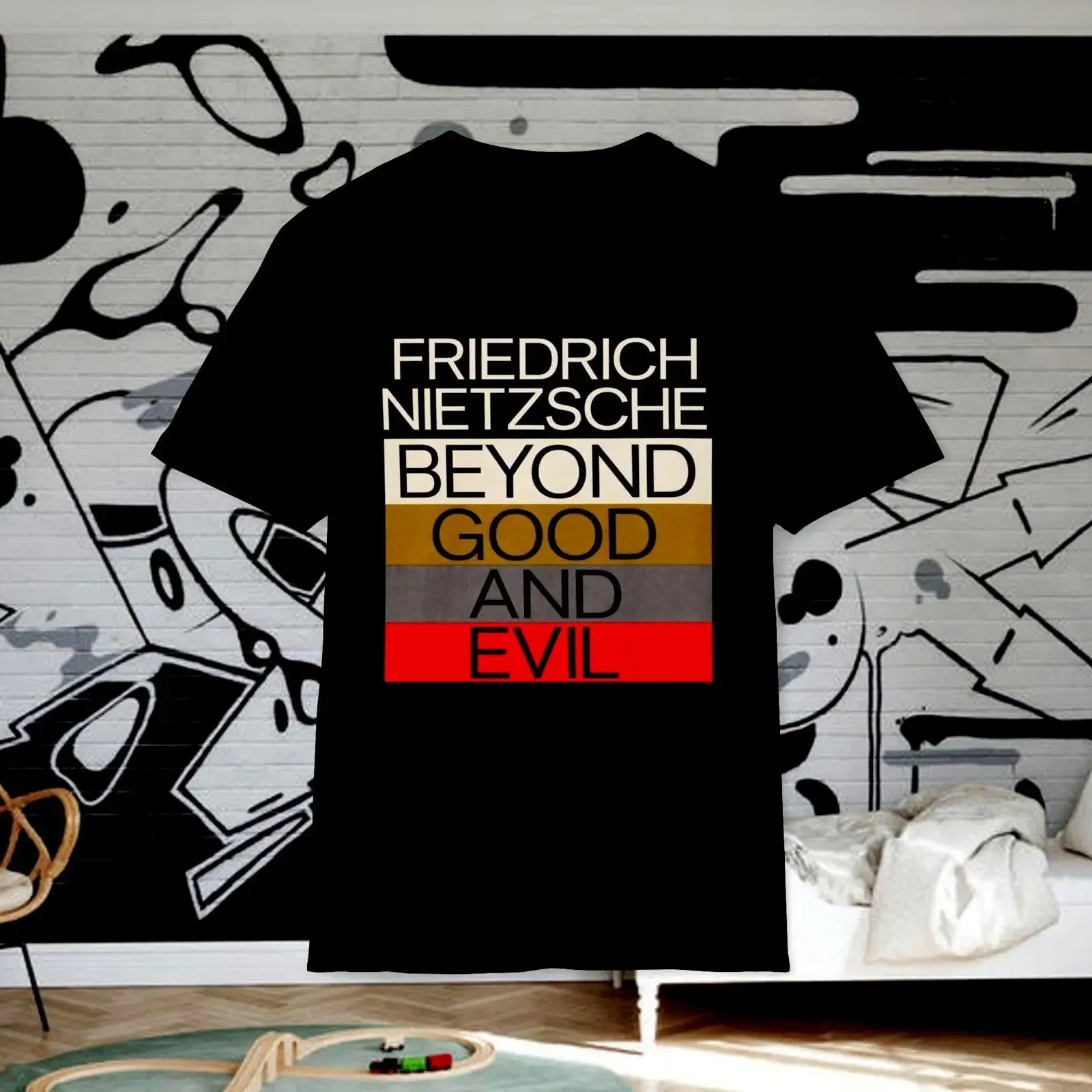 Friedrich Nietzsche Beyond Good and Evil Philosophy T Shirt Vintage Existentialism Book for Literature Fans vintage Washed