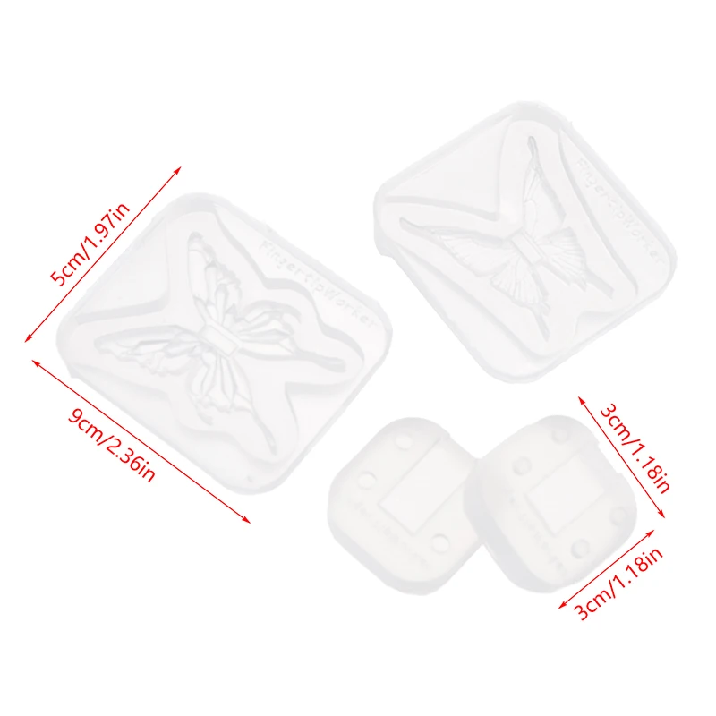 1Set Butterfly Nail Display Stand Diy Silicone Mold 3D Carving Stamping Plates For Tip Holder Nail Practice Stand False Nail Tip