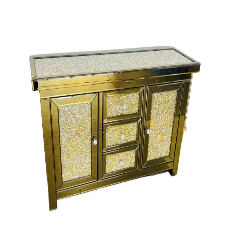 Modern design gold cabinets with drawers for living room and entrance home and hotel furniture