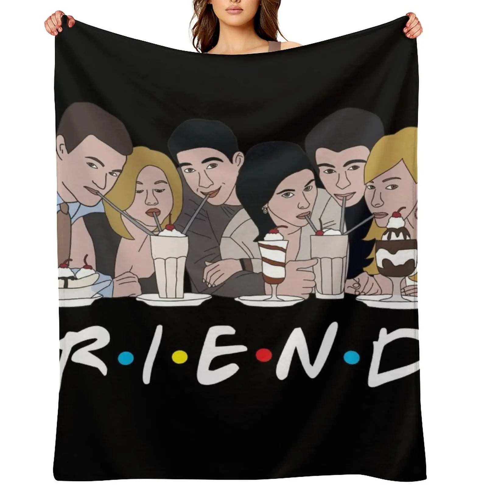 

Friends Milkshake Throw Blanket warm for winter Decorative Sofas Polar Sofa Throw Blankets