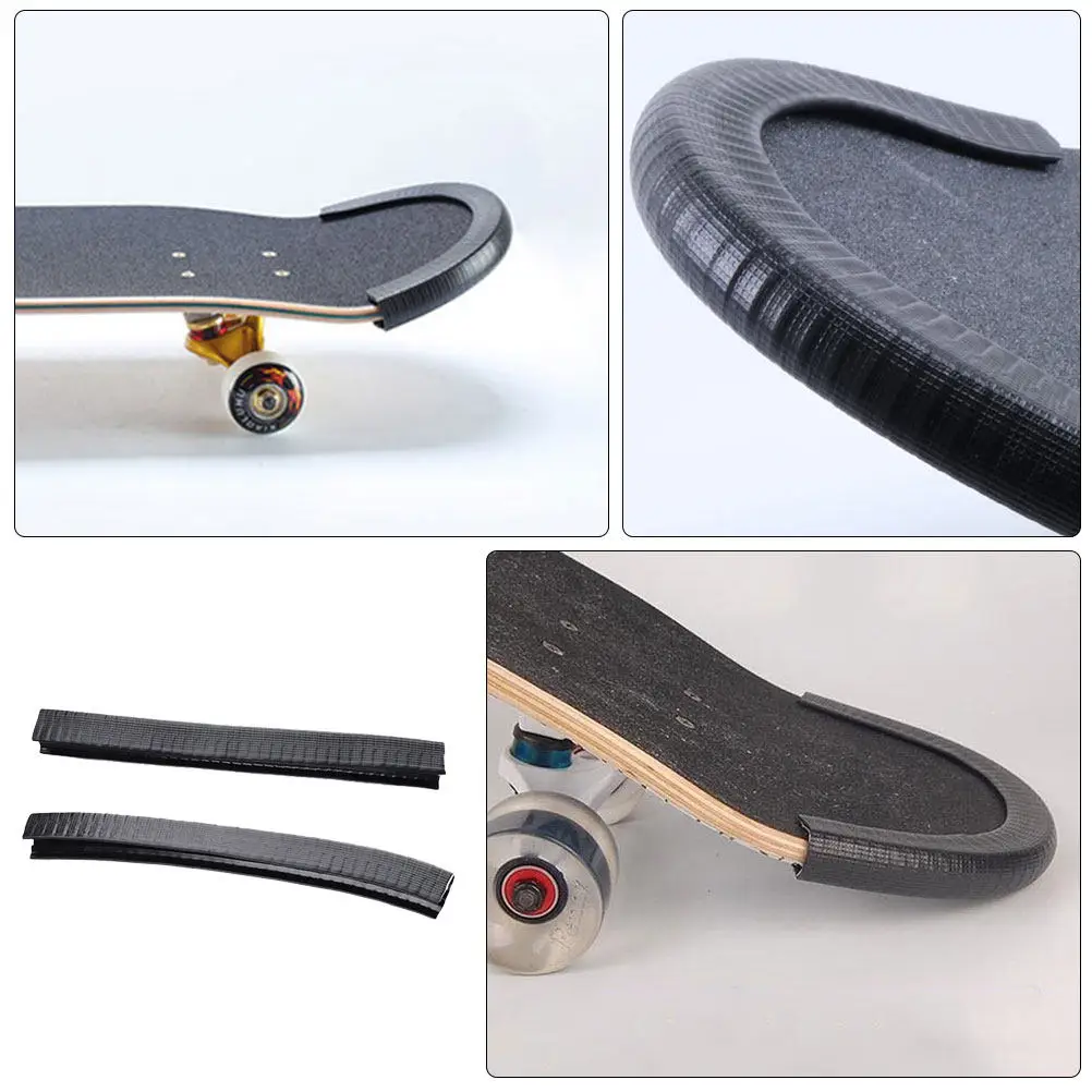 1Pair Skateboard Deck Strip Replaceable Wear Resistant Bumper Rail for Skateboard Protection Anti Guard Longboard