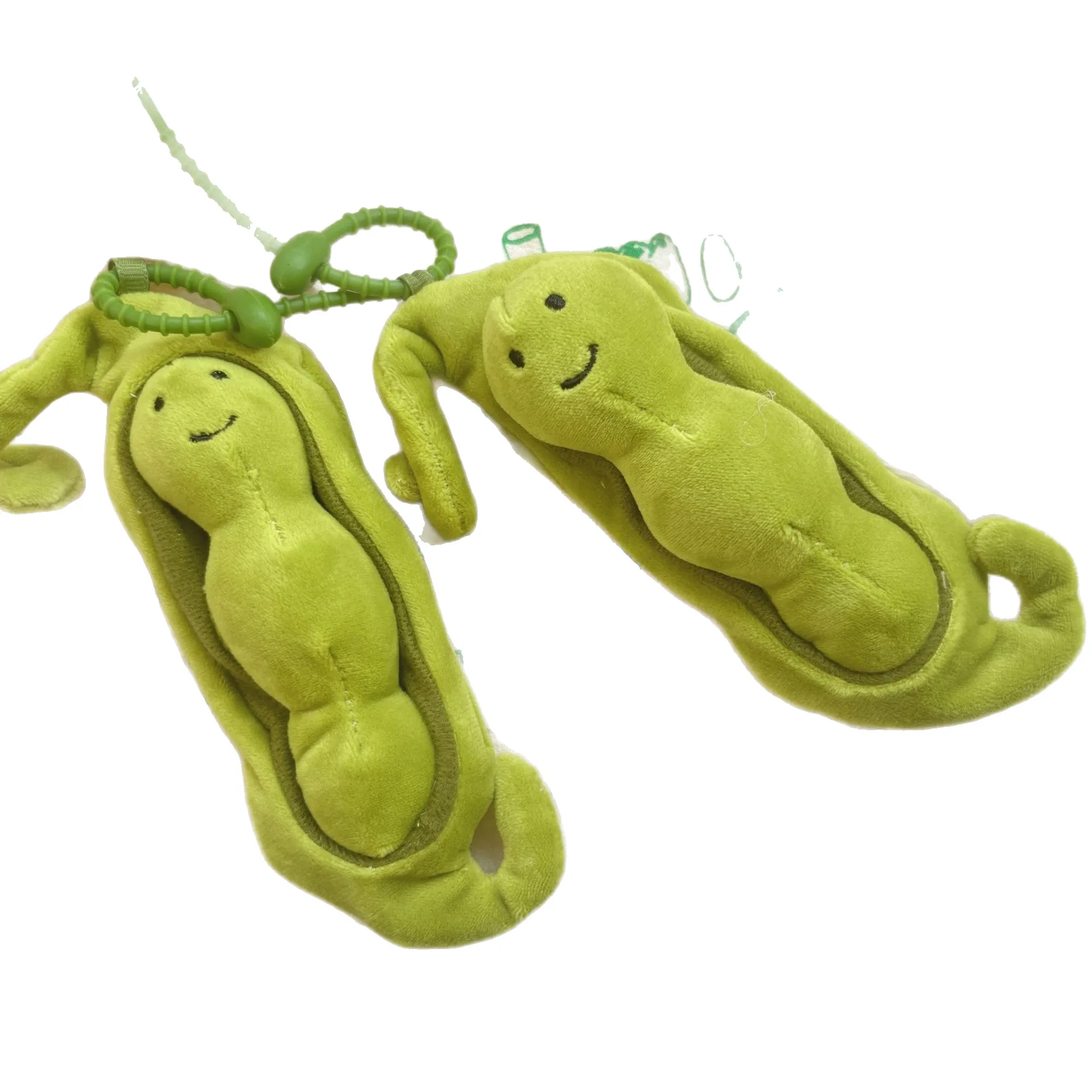 Uroczy breloczek do kluczy w stylu japońskim, pluszowa zawieszka w kształcie łuski groszku, kreatywny prezent, symulacja pluszowej łuski groszka, dekoracja do torby.