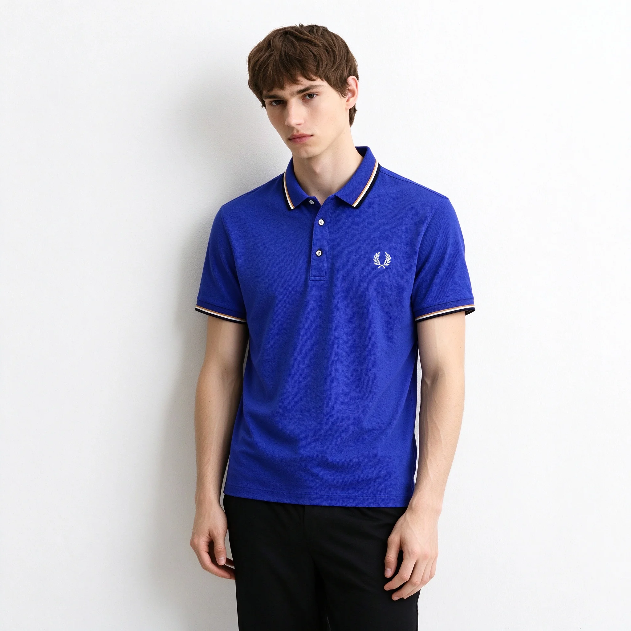 Fred Perry Embroidered POLO Men's FP Three Button Collar Solid Color Short Sleeve Business Casual T-shirt Top
