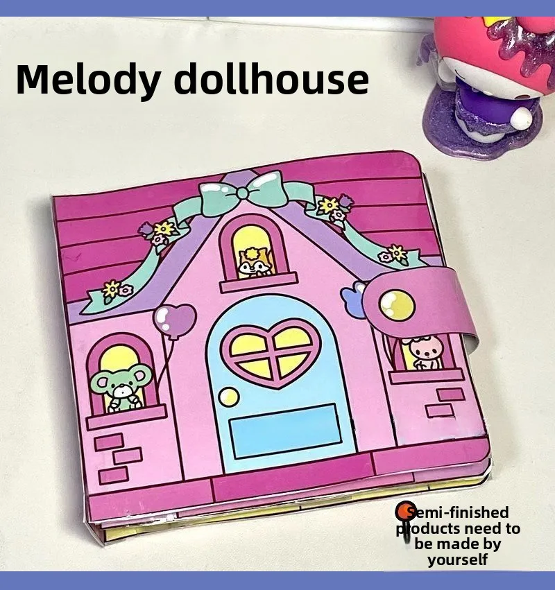 كتاب هادئ مصنوع يدويًا من سانريو، سلسلة كاملة لتخفيف التوتر بدون قطع، هدية لطيفة للعطلات مصنوعة يدويًا للطلاب