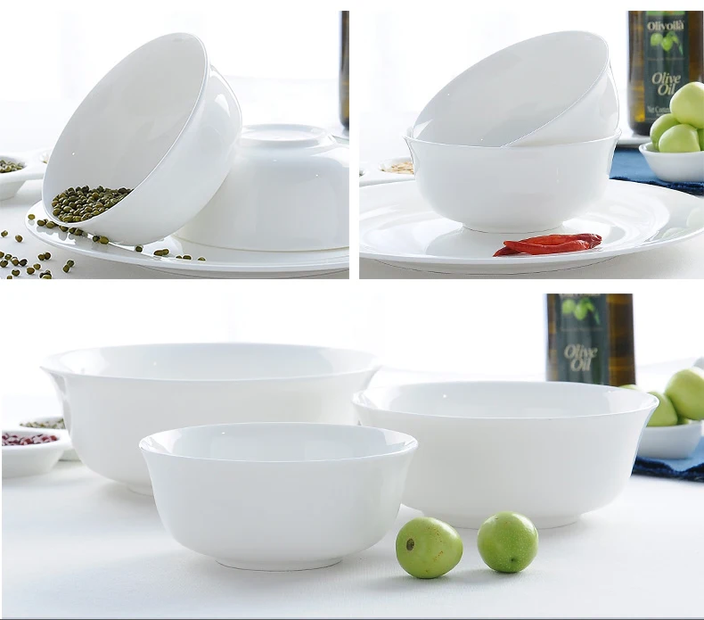 6 inch, fine bone china candy bowls, big ceramic chinese rice bowls, japanese style, for dinner serving, microwave safe