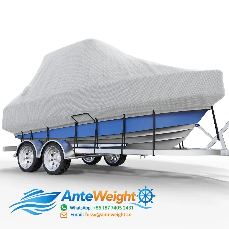 Hard/T-Top Boat Cover 16-32FT Weather Ripstop Trailerable 600D Heavy Duty Polyester with Air Vent Marine Accessories for Yacht