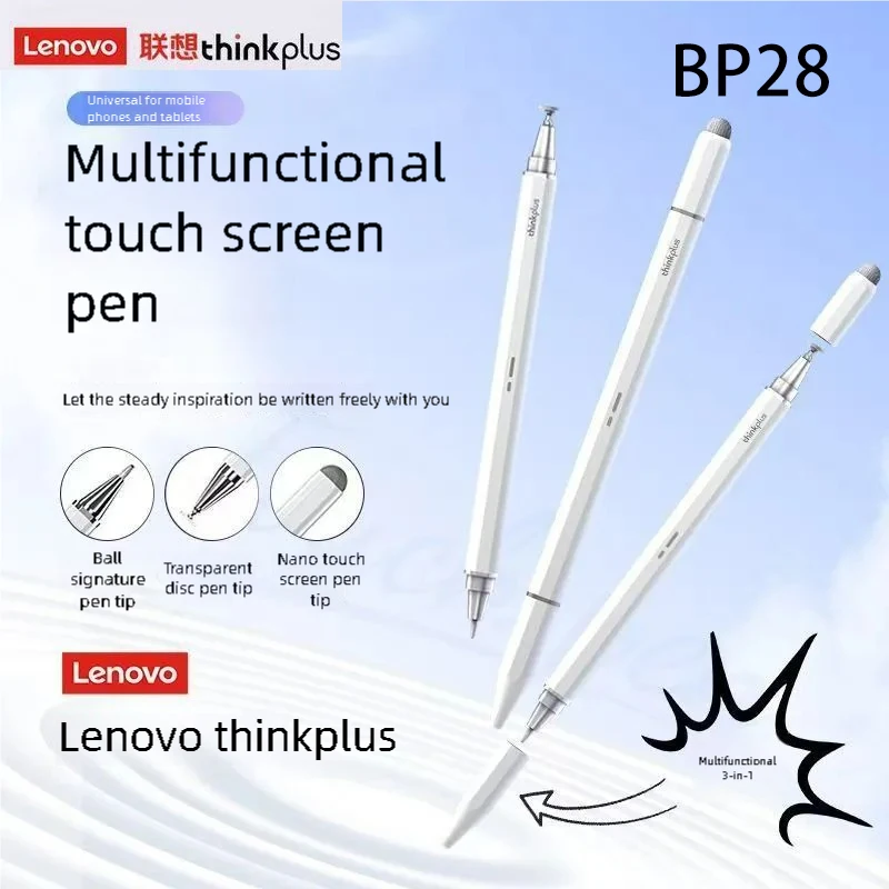 

Универсальный стилус Lenovo Thinkplus Bp28, три насадки для экрана Android и iOS, совместимый с планшетами iPad Huawei Xiaomi