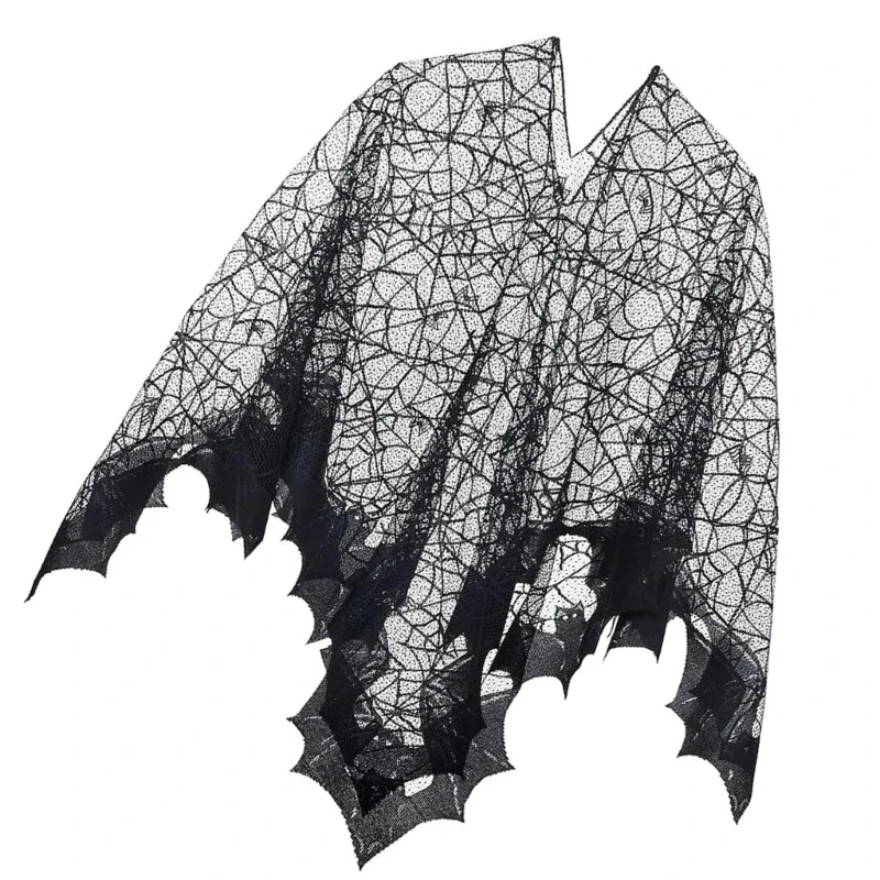 Nouveau Halloween châle Poncho araignées dentelle enveloppante pour Halloween Cosplay