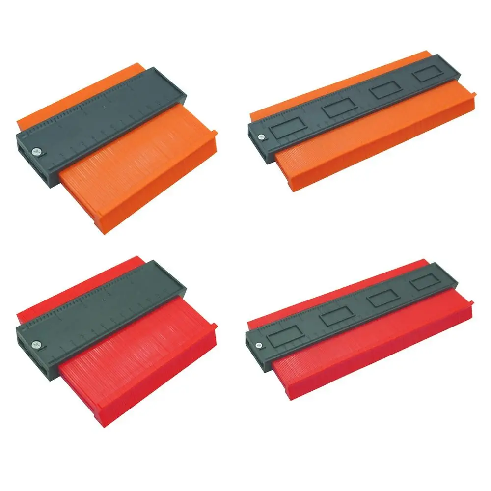 مسطرة بلاستيكية منحنية جديدة أحمر برتقالي 5/10 بوصة شكل مكررة عينات مخططة متعددة الوظائف