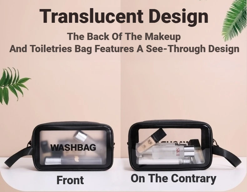 Tragbare transparente Kosmetiktasche für Reisen, große Kapazität, Damen-Schönheits-Make-up-Organizer-Etui – Detail 3