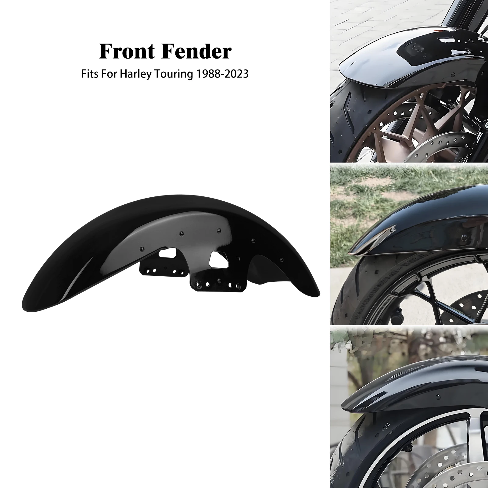 

MACTIONS Motorcycle 19" Front Fender Mudguard Cover Iron Wrap Wheels For Harley Touring Road King Electra Street Glide 1988-2023