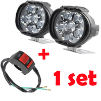 6 LED Motorcycle Headlight Universal High Brightness Hot-selling Modified Vehicles Auxiliary Light with Switch Moto Accessories