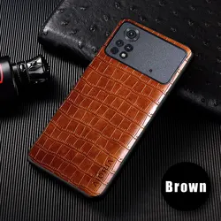 Luxury Crocodile Leather Case For Xiaomi Poco M4 Pro 4G Premium Slim Fit PU Back Cover for poco m4 pro Phone Case