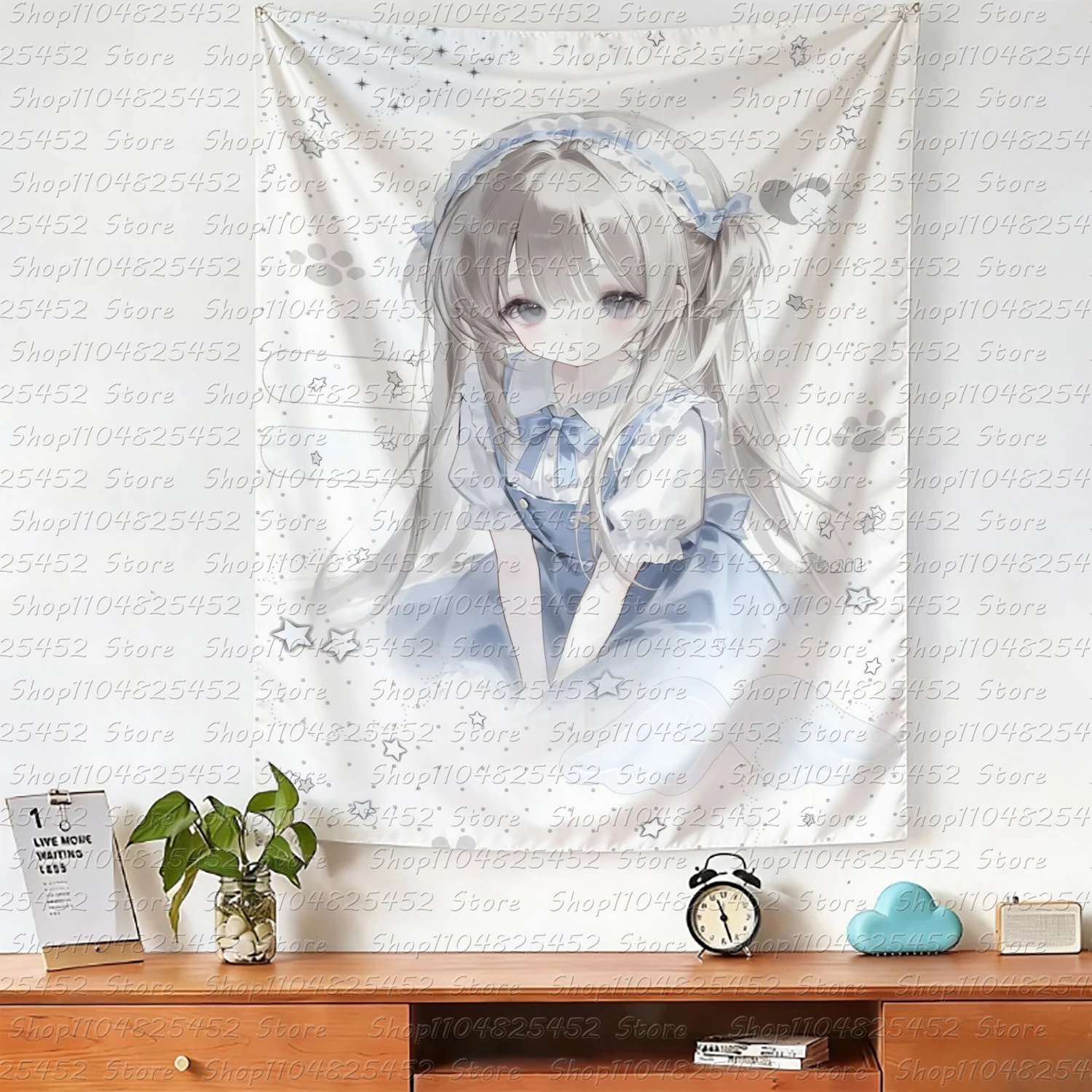 Kawaii Japanischer Lolita-Stil Niedliche Mädchen Wandteppich Spielzimmer Japanische Süße Mädchen Zimmerdekoration Wandbehang