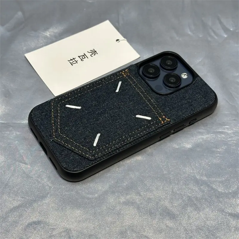 

Fashionable niche light denim 15 promax phone case iPhone 15 new 14pro minimalist 13 high aesthetics 12 pro anti drop Protective