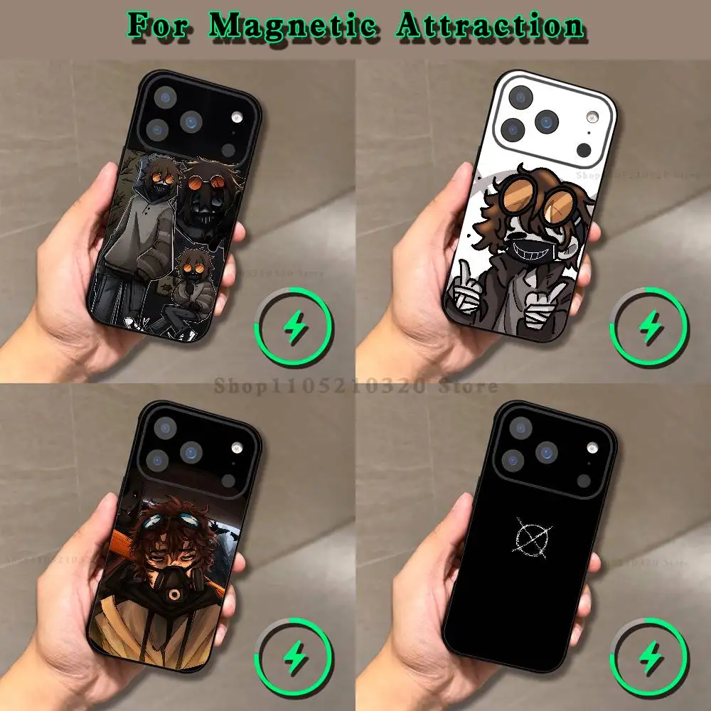 

C-Creepypasta Ticci Toby Phone Case For iPhone 17,16,15,14,13,12,11,Pro,Max,Plus,E,Air,Mini Magnetic Magsafe Frosted