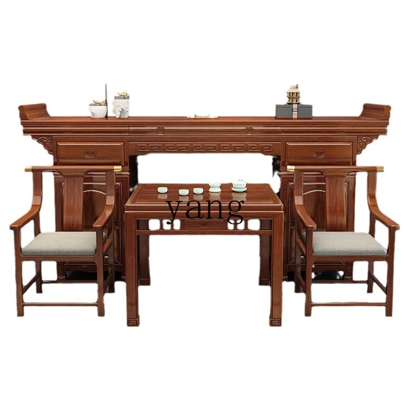LH new Chinese-style solid wood middle hall four-piece strip case table incense case household head table