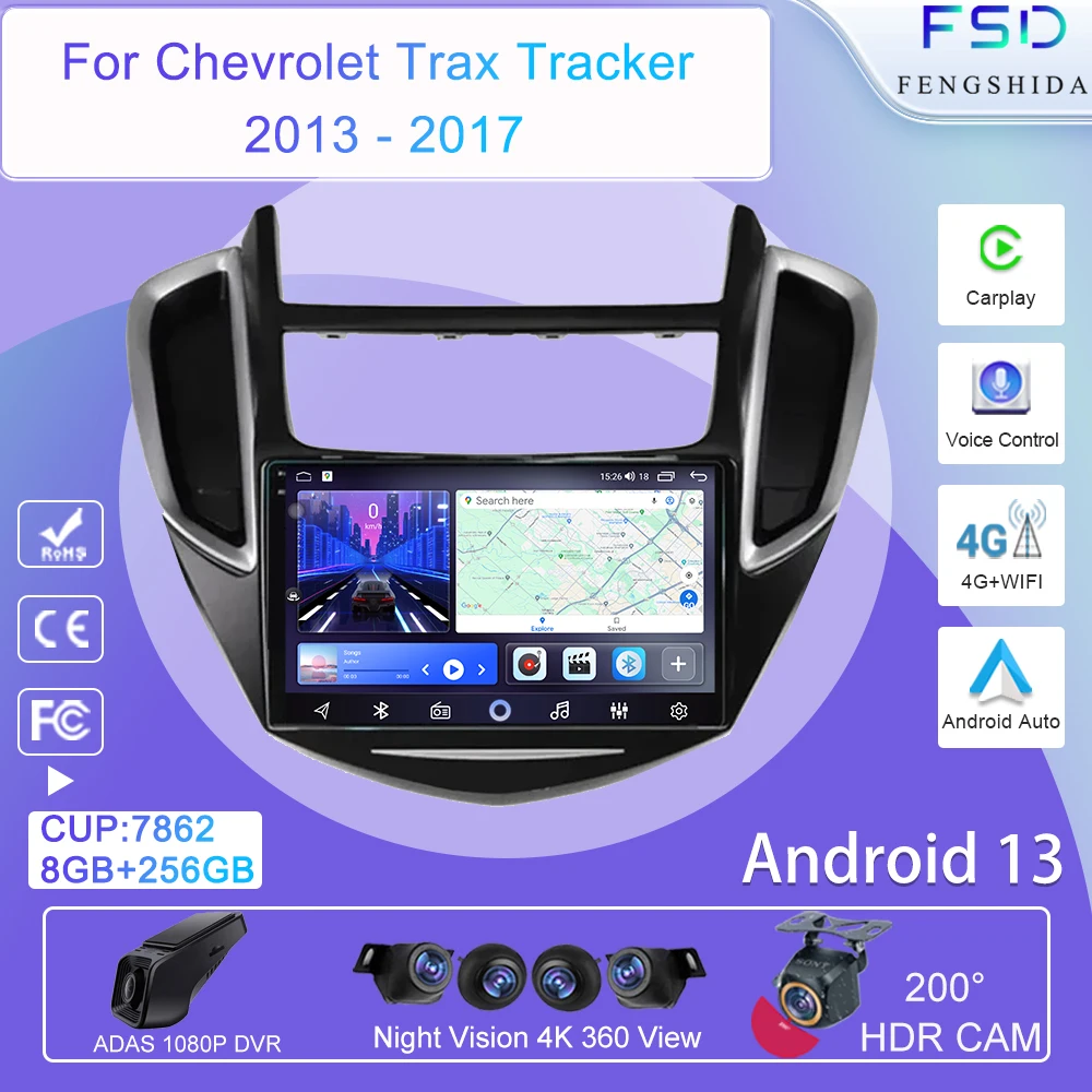 

Android 13 For Chevrolet Tracker 3 TRAX 2013 - 2017 Wireless Carplay Auto DSP RDS Multimedia Player GPS Navigation No 2Din DVD