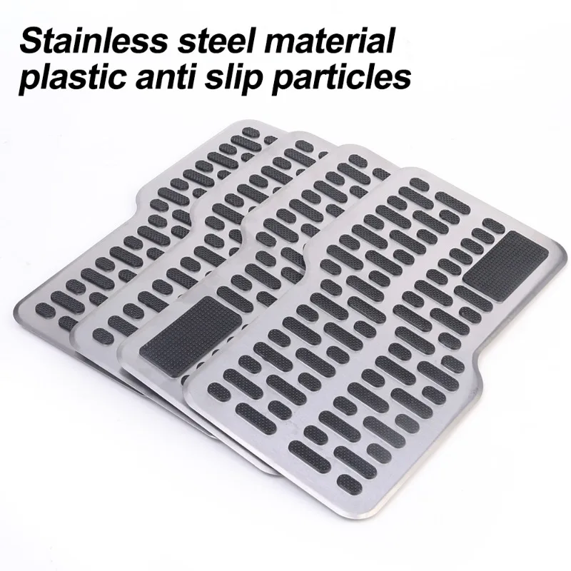 Stainless Steel Pedal Car Wear Pedal Thickened Pedal Plate Main Driver Non-slip Foot Mat Metal Protective Foot Mat Car Part