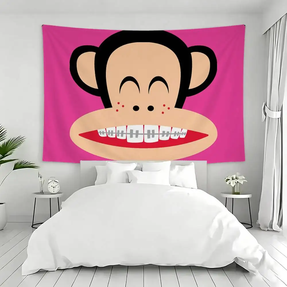 P-paul frank Monkey Flag Digital Printing Banner for Garage Wall Out Door Decoration