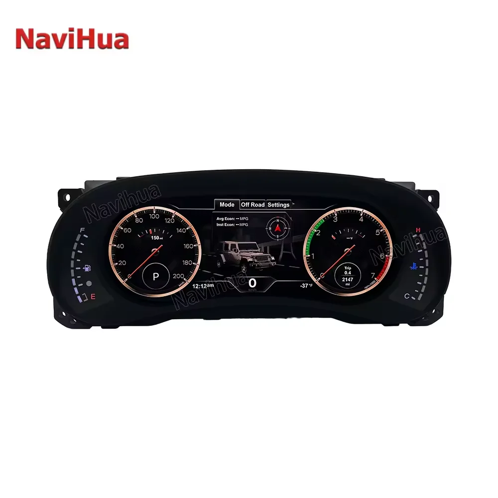 NAVIHUA for Jeep JL JK Wrangler Digital Cluster New Upgrade LCD Dashboard Speedometer Digital Cluster LINUX System Auto Meter