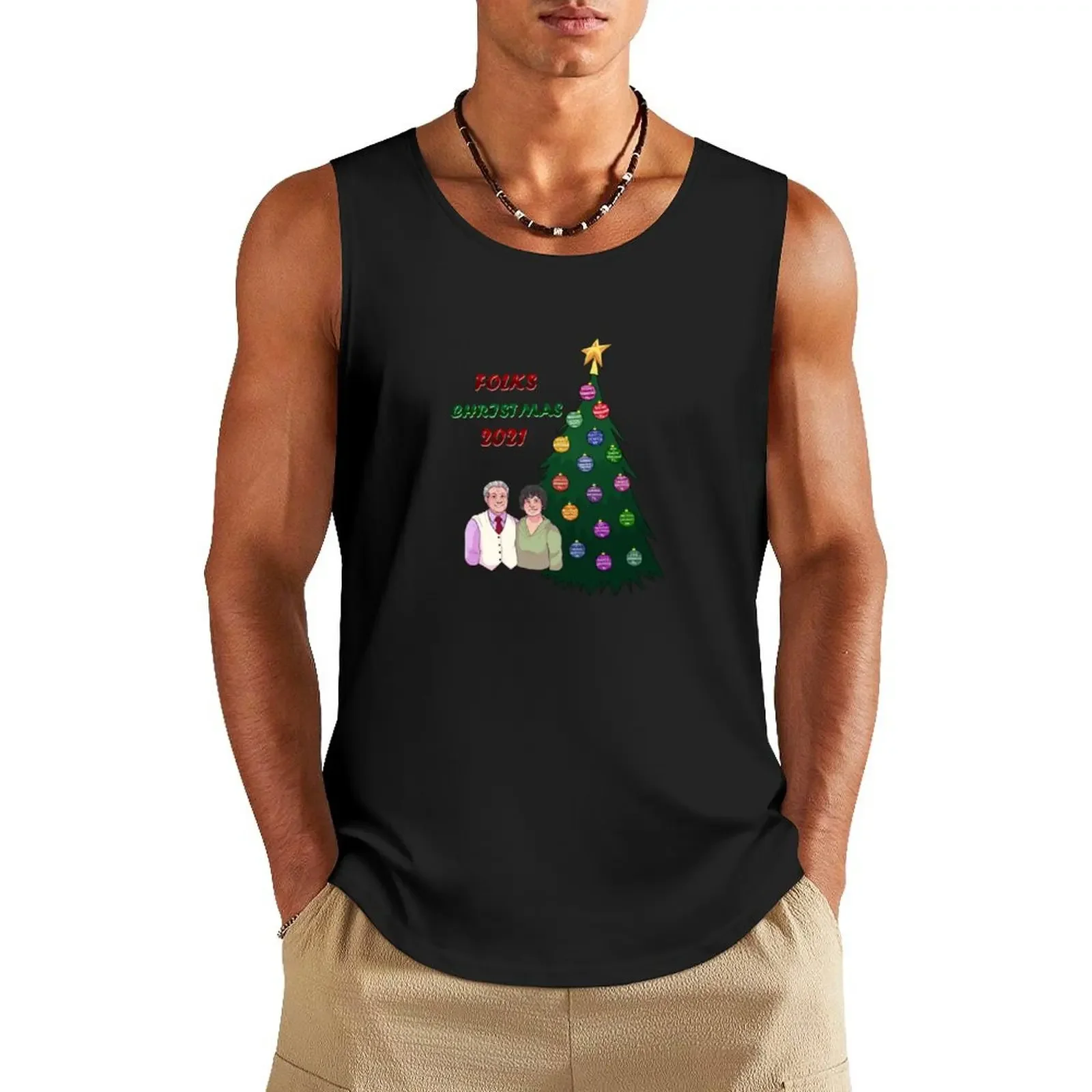 

Folks Christmas 2021 Tank Top T-shirt men sleeveless jackets Men's gym clothing