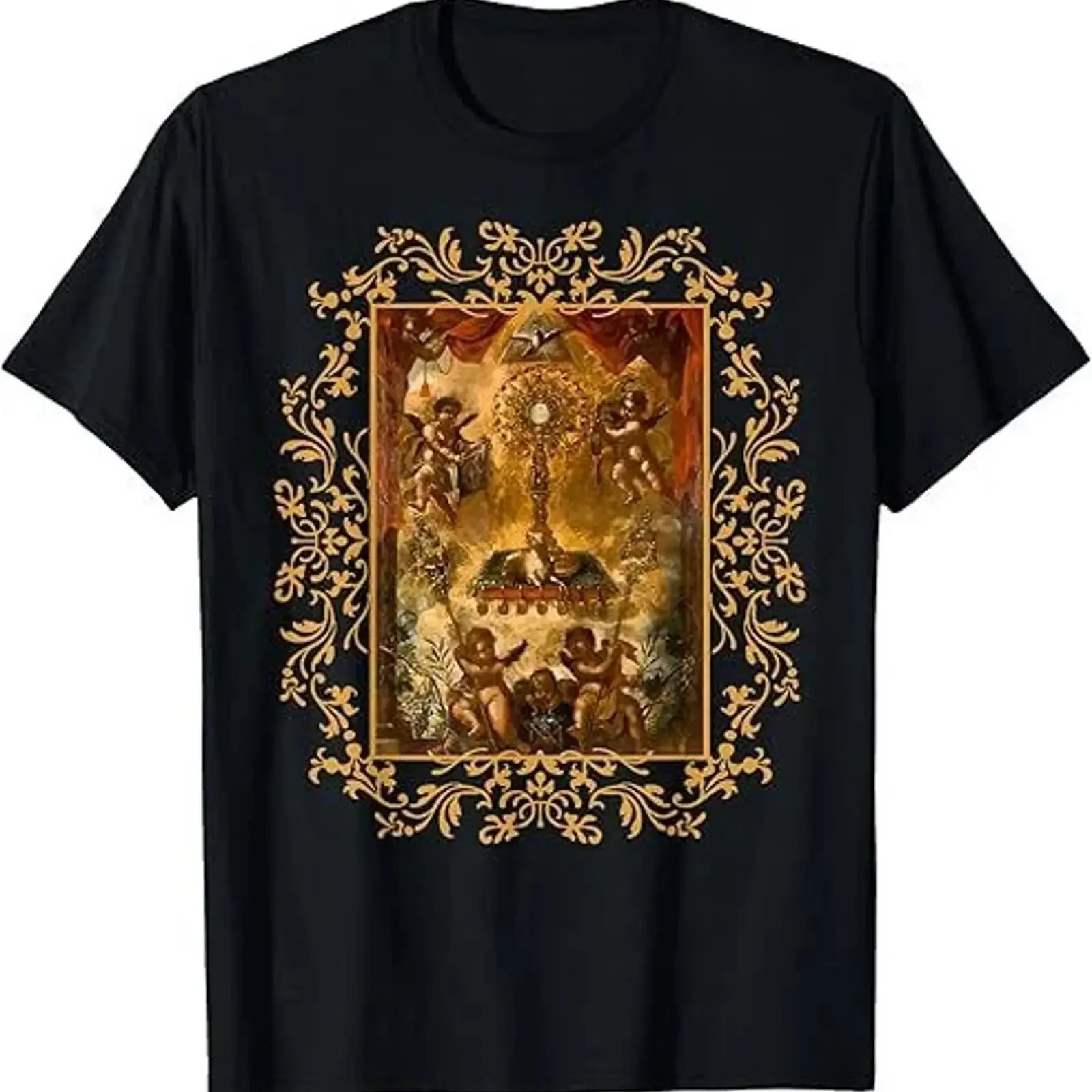 NUEVA EDICIÓN LIMITADA Adoración Eucarística Oración Custodia Misa Tradicional Latina Camiseta vintage Lavada estilo streetwear Ligeramente desgastada