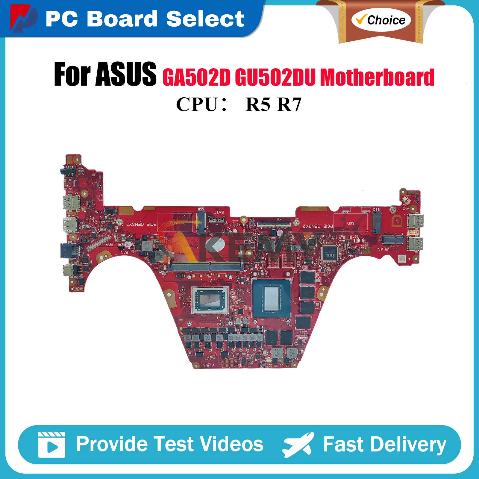 GU502DU اللوحة الأم للكمبيوتر المحمول ASUS ROG Zephyrus M15 GU502DU GU502D GA502D اللوحة الرئيسية للكمبيوتر المحمول مع وحدة المعالجة المركزية R5 R7 100% اختبارات موافق stk