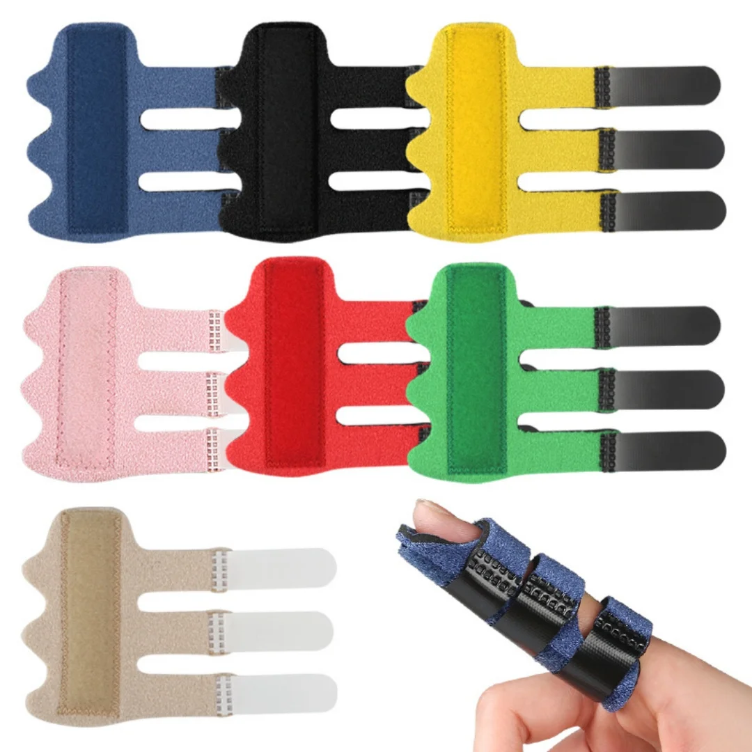Fingerfixierungsgurt, Befestigungsschiene aus Aluminiumblech, Fünf-Finger-Knöchelimmobilisierung, Fingerschutzausrüstung mit 3 Befestigungsgurten