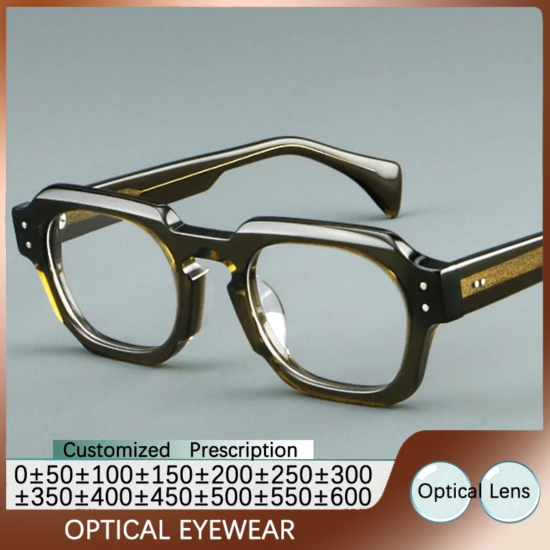 

Модные очки из ацетатного волокна, винтажные брендовые дизайнерские очки для чтения с блокировкой синего света для мужчин, прогрессивные очки для мужчин