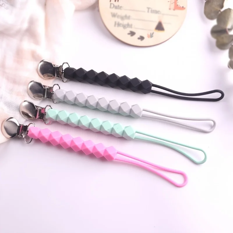 

1pcs Baby One Pacifier Chain Teether Pacifier Lanyard Chain Teether Chain Anti-Loss Rope Silicone Pacifier Chain Clip